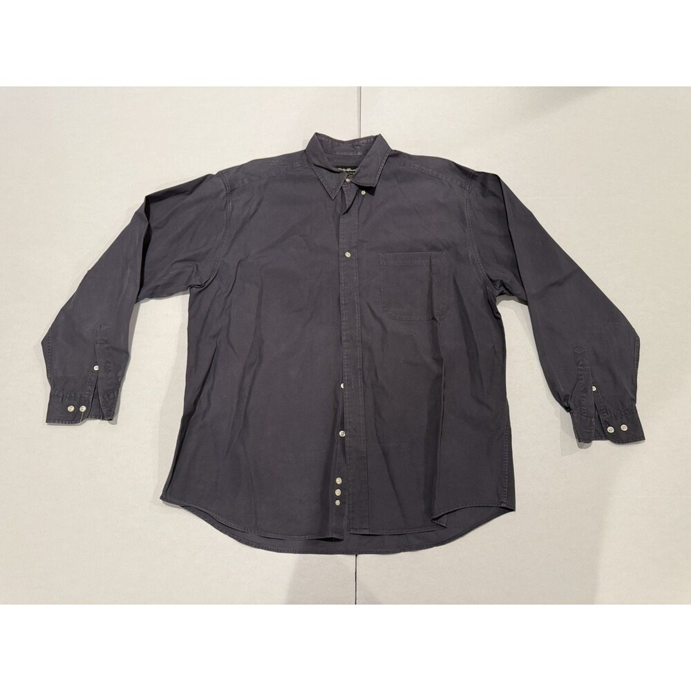 Eddie Bauer Dress Shirt Mens Large Button Up 100% Cotton